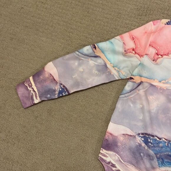 Multi colour galaxy print shirt blouse top - Picture 3 of 4